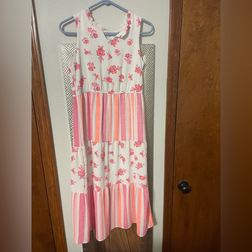 Floral Striped Kids Dress
